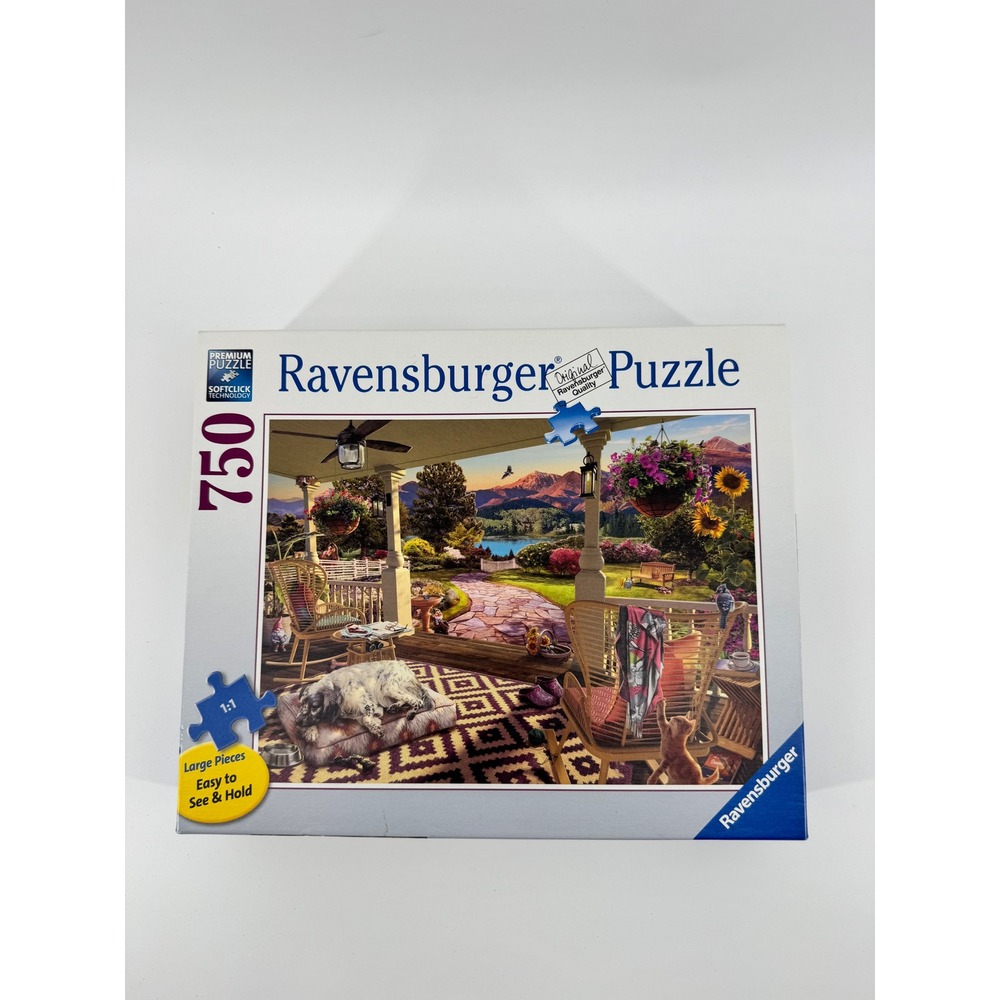 Ravensburger Cozy Porch 750 Piece Jigsaw Puzzle Large Pieces Softclick 194164
